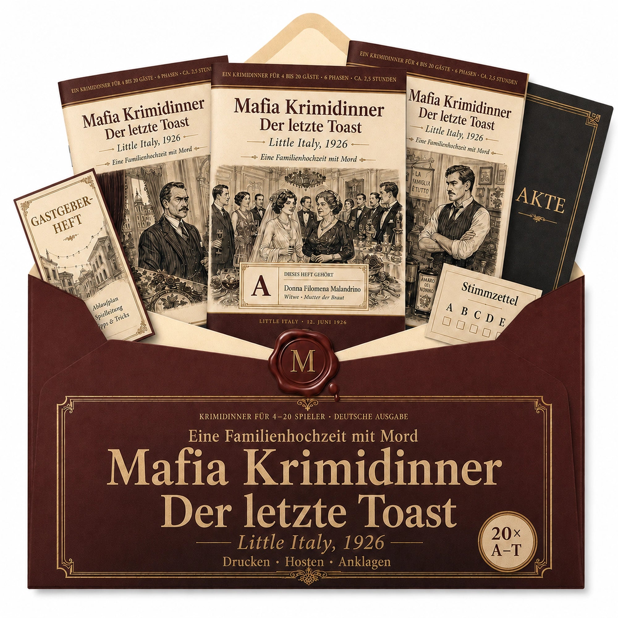 Mafia Krimidinner Der letzte Toast · Mordhochzeit in Little Italy 1926 – Als Gastgeber selbst mitspielen