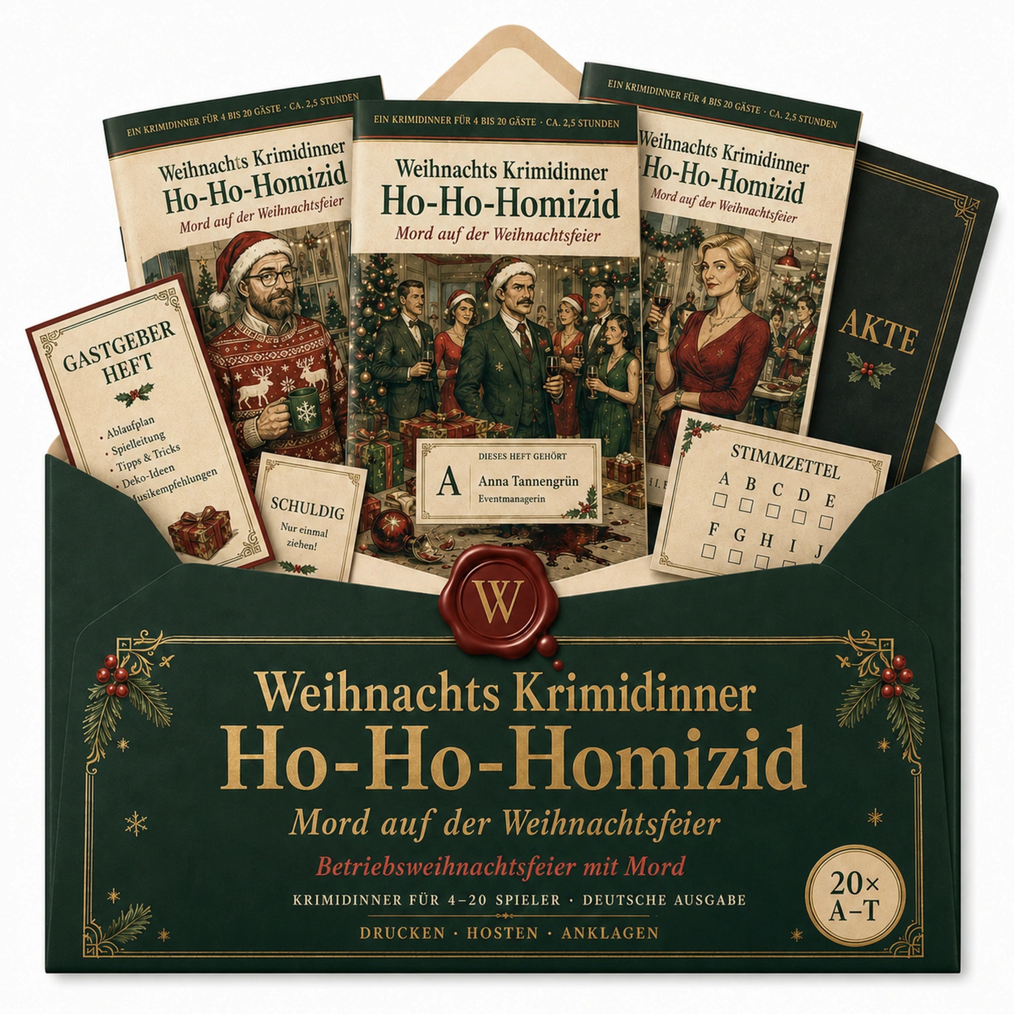 Weihnachts Krimidinner Ho-Ho-Homizid · Mord auf der Weihnachtsfeier – Als Gastgeber selbst mitspielen