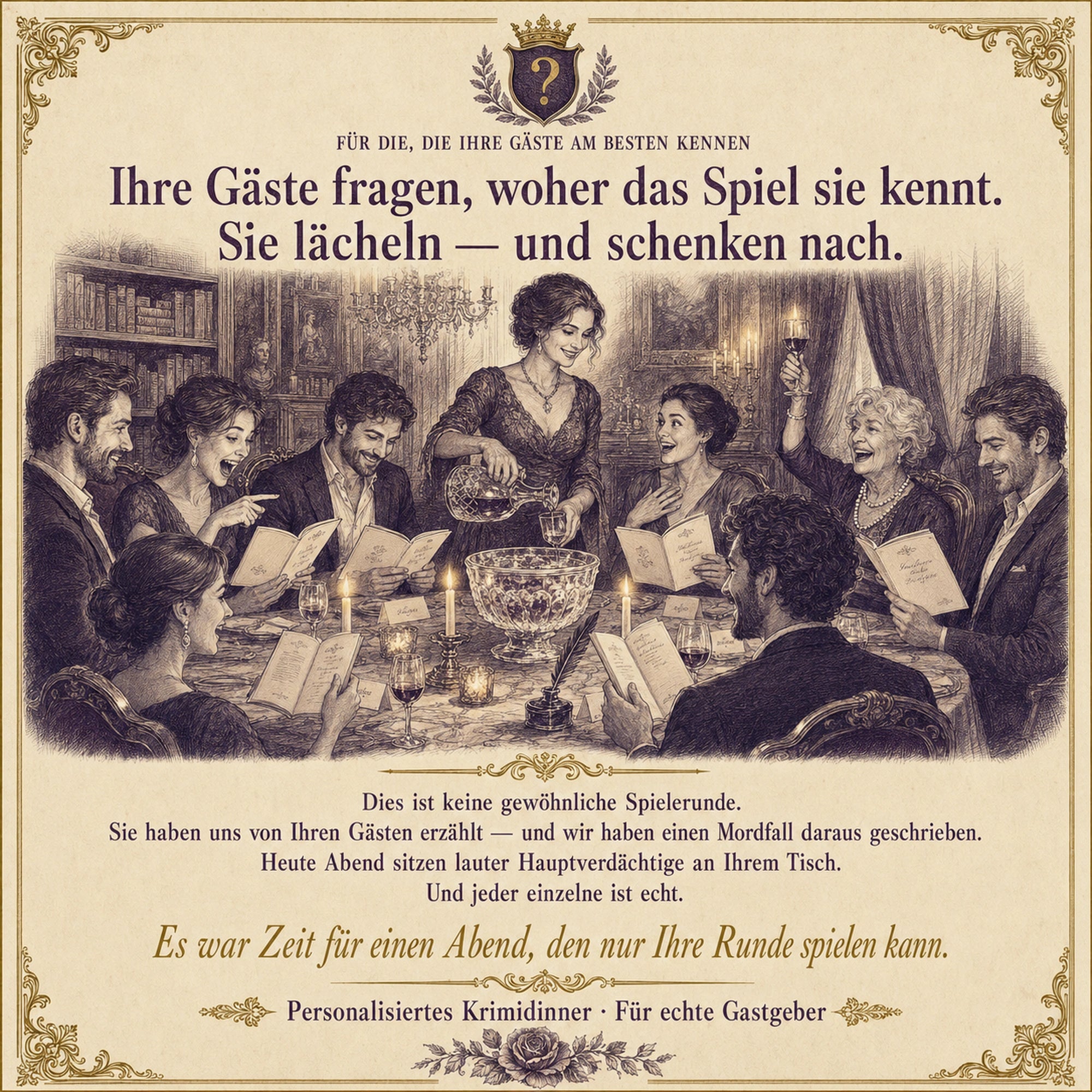 Personalisiertes Krimidinner für Zuhause – Mit euren Namen & Berufen