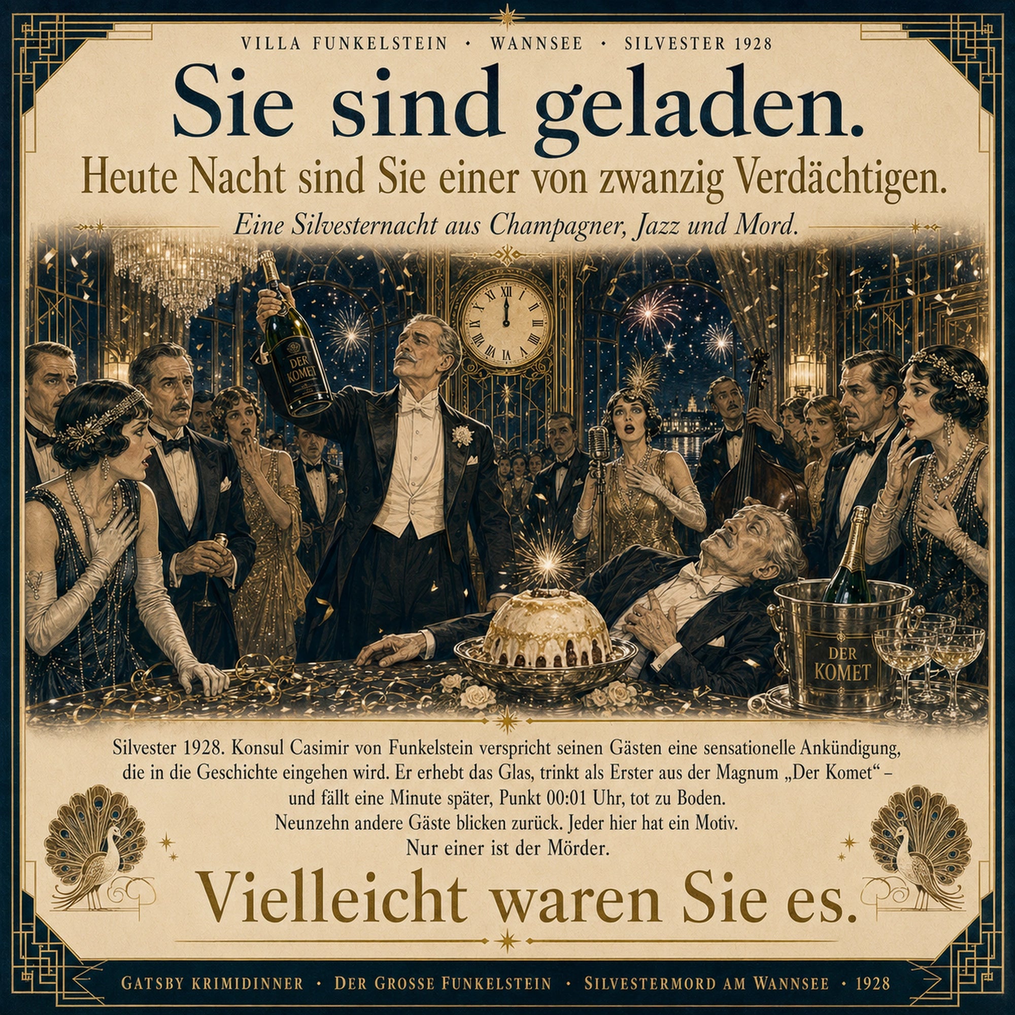 Gatsby Krimidinner Der Große Funkelstein · Silvestermord am Wannsee 1928 – Als Gastgeber selbst mitspielen
